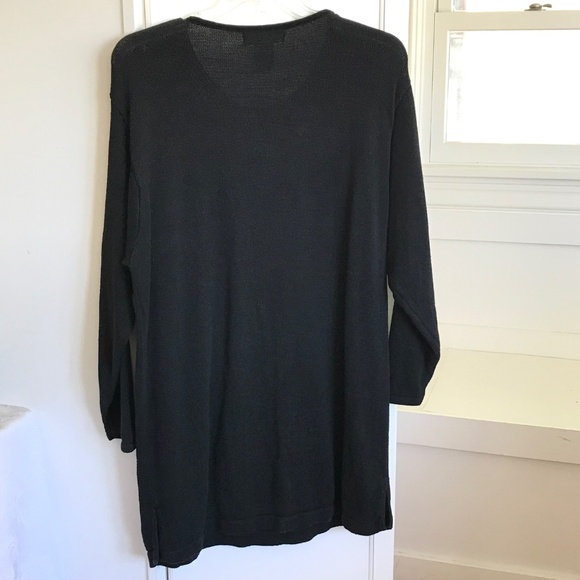 VICTORIA JONES Velvet Beaded Sweater Black Long Sleeve Women’s Plus Size 1X - Picture 4 of 16